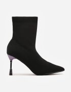 vices Botine Negre cu toc stiletto cu bijuterii cu tijă tip șosetă și vârf ascuțit Tififre