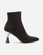 vices Botine Negre cu vârful ascuțit cu toc tip clepsidră Cinella