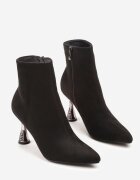 vices Botine Negre cu vârful ascuțit cu toc tip clepsidră Cinella