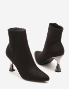 vices Botine Negre cu vârful ascuțit cu toc tip clepsidră Cinella