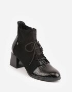 vices Botine Negre de tip Ghete pe Toc Gros decorate cu Elemente Lăcuite Adenella