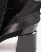 vices Botine Negre de tip Ghete pe Toc Gros decorate cu Elemente Lăcuite Adenella
