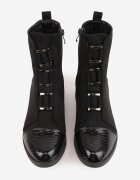 vices Botine Negre decorate cu elemente lăcuite în relief tip crocodil Olema