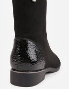vices Botine Negre decorate cu elemente lăcuite în relief tip crocodil Olema