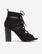 vices Botine Negre Decupate cu toc gros Nimisa
