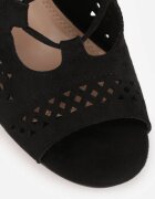 vices Botine Negre Decupate cu toc gros Nimisa