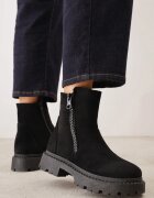 vices Botine Negre din Ecosuede cu platformă cu fermoar decorativ lateral Tarienne