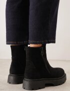 vices Botine Negre din Ecosuede cu platformă cu fermoar decorativ lateral Tarienne