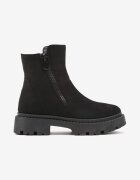 vices Botine Negre din Ecosuede cu platformă cu fermoar decorativ lateral Tarienne