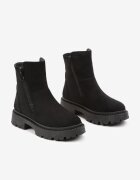 vices Botine Negre din Ecosuede cu platformă cu fermoar decorativ lateral Tarienne