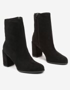 vices Botine Negre din imitație de piele întoarsă pe toc gros cu parte superioară deasupra gleznei Innaliria