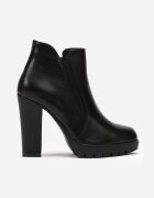 vices Botine Negre din piele ecologică pe platformă joasă și toc gros Firmina