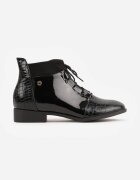 vices Botine Negre Elegante cu carâmb șiretuit Vlerrie
