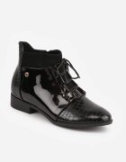 vices Botine Negre Elegante cu carâmb șiretuit Vlerrie