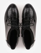 vices Botine Negre Elegante cu carâmb șiretuit Vlerrie
