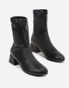 vices Botine Negre Elegante Tip șosetă cu toc gros și aplicații metalice Rivite