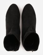vices Botine Negre Elegante Tip șosetă din imitație de piele întoarsă cu toc bloc cu ornament metalic nituit