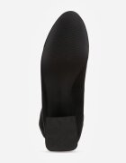 vices Botine Negre Elegante Tip șosetă din imitație de piele întoarsă cu toc bloc cu ornament metalic nituit