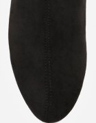 vices Botine Negre Elegante Tip șosetă din imitație de piele întoarsă cu toc bloc cu ornament metalic nituit