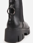 vices Botine Negre Ghete Chelsea cu Platformă Decorate cu Aplicație Metalică Zaidera