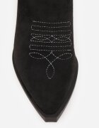 vices Botine negre în stil cowboy pe toc conic decorate cu broderie Xalfedi