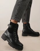 vices Botine Negre în stil worker Grunge Eiase