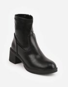 vices Botine Negre la Gleznă cu Toc Bloc cu Carâmb Mulat Alavitta