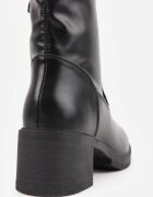 vices Botine Negre la Gleznă cu Toc Bloc cu Carâmb Mulat Alavitta
