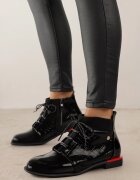 vices Botine Negre Lăcuite cu carâmb șiretuit și cu relief Uzvila