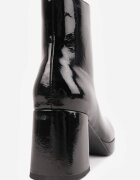 vices Botine Negre Lăcuite cu toc gros și platformă Falesia