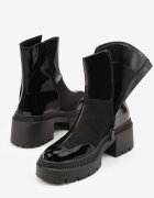 vices Botine Negre Lăcuite decorate cu panglică Rotine
