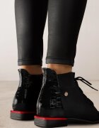 vices Botine negre lăcuite decorate cu ștanțare Uzvila
