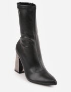 vices Botine Negre Mulante cu toc tip bloc metalic Nevitte