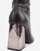 vices Botine Negre Mulante cu toc tip bloc metalic Nevitte