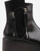 vices Botine Negre pe coturn și platformă Ornate cu fermoar Gattie