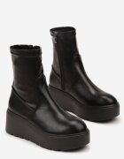 vices Botine Negre pe platformă stil grunge cu carâmb ajustat Faleirae