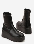 vices Botine Negre pe platformă stil grunge cu carâmb ajustat Faleirae