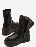 vices Botine Negre pe platformă stil grunge cu carâmb ajustat Faleirae