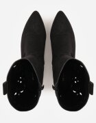 vices Botine Negre pe Toc Gros Cowboy cu Carâmb Ajurat Rivori