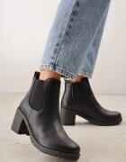 vices Botine Negre stil Chelsea cu toc gros Cezeire