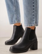vices Botine Negre stil Chelsea cu toc gros Cezeire