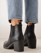 vices Botine Negre stil Chelsea cu toc gros Cezeire