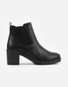 vices Botine Negre stil Chelsea cu toc gros Cezeire