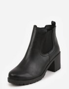 vices Botine Negre stil Chelsea cu toc gros Cezeire