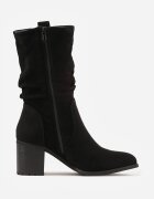 vices Botine Negre stil cowboy cu carâmb încrețit peste gleznă Alfzara