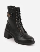 vices Botine Negre stil ghete cu toc bloc decorate cu aplicație Nuvitte