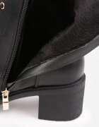 vices Botine Negre stil ghete cu toc bloc decorate cu aplicație Nuvitte