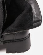 vices Botine Negre Stil Worker cu Cataramă Decorativă la Gambă Deosia