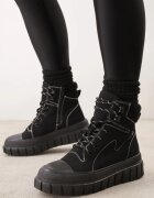 vices Botine negre tip Trapper cu platformă cu relief Anarrive