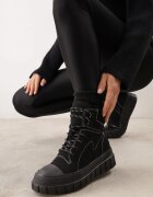 vices Botine negre tip Trapper cu platformă cu relief Anarrive